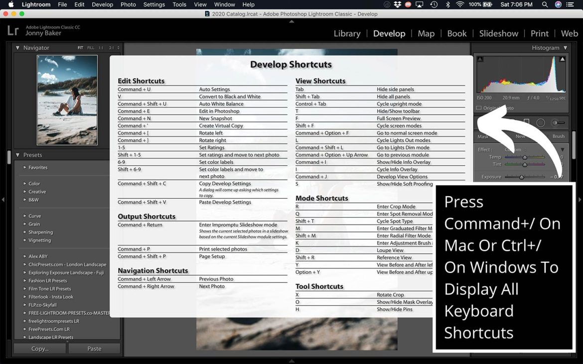 lightroom display master image